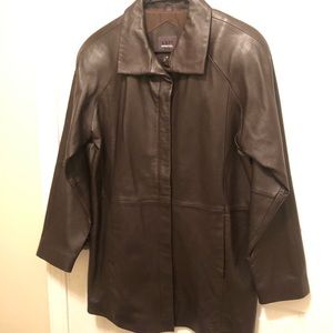 WHETBLU REAL LEATHER COAT (brown)
